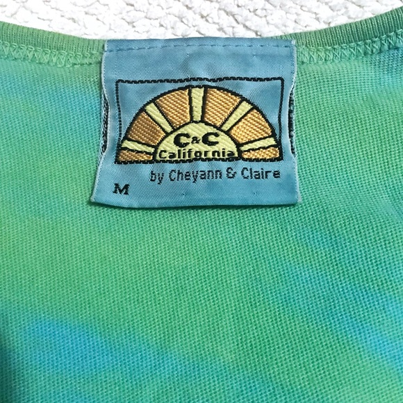 C&C California Green & Blue Tie Dye Racerback Tank - Picture 3 of 4